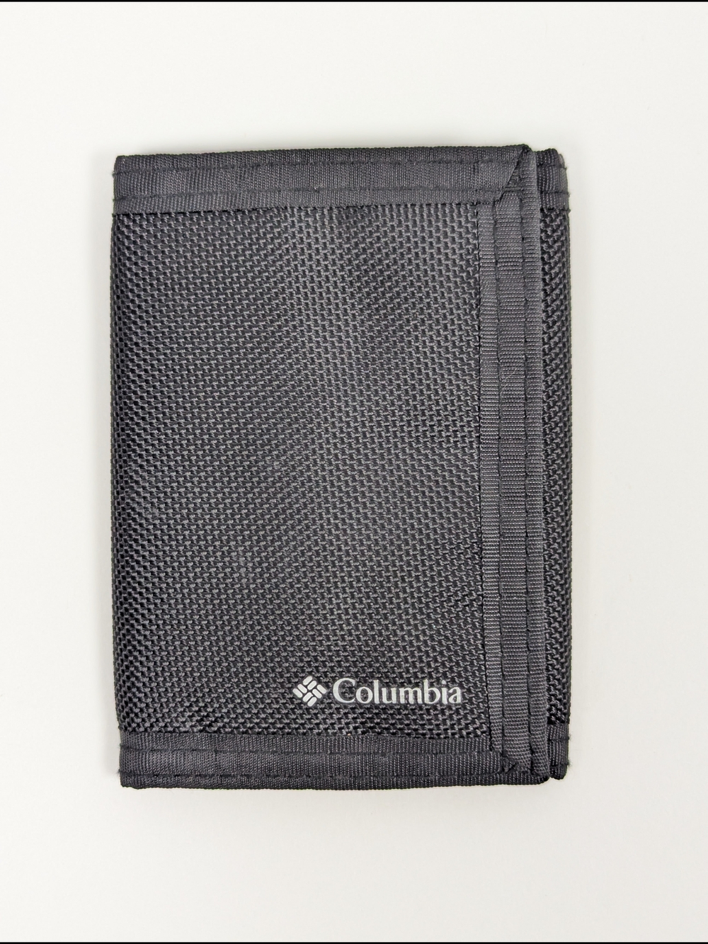 Columbia Men's RFID Fabric Sport Trifold Black Wallet with Hook & Loop Closure